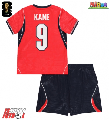 Inglaterra Harry Kane #9 Segunda Equipación Niños Mundial 2026 Manga Corta (+ Pantalones cortos)